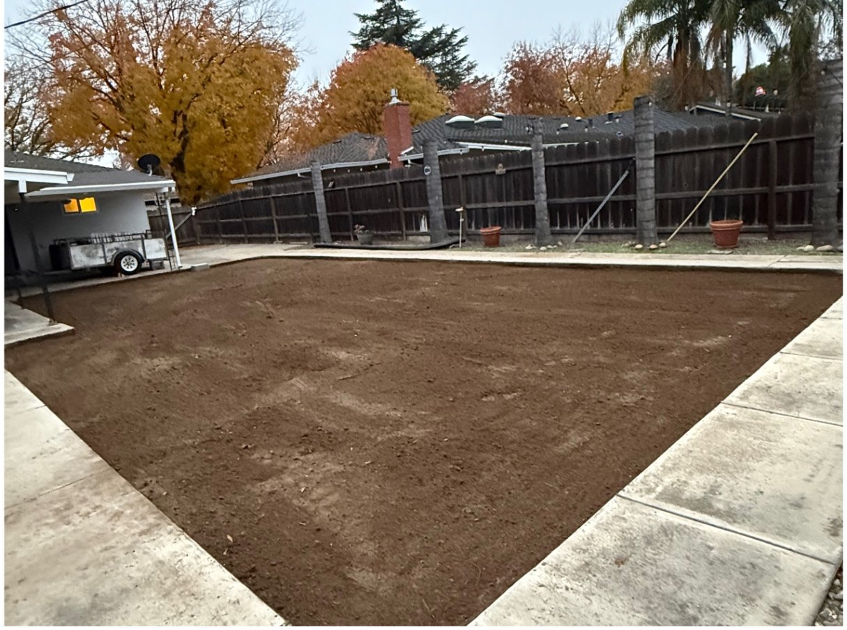 Sod removal & ground prep — after